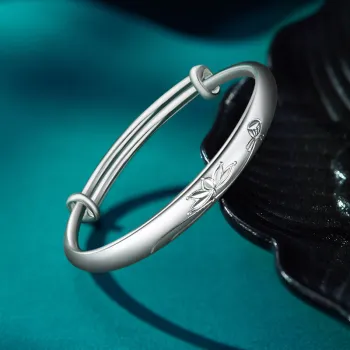 Bear Silversmith 999 Fine Silver Sterling Silver Bangle Women's