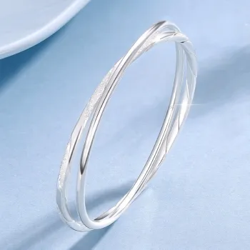 Bear Silversmith 999 Fine Silver Sterling Silver Bangle Women's