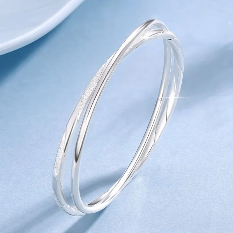 Bear Silversmith 999 Fine Silver Sterling Silver Bangle Women's-0