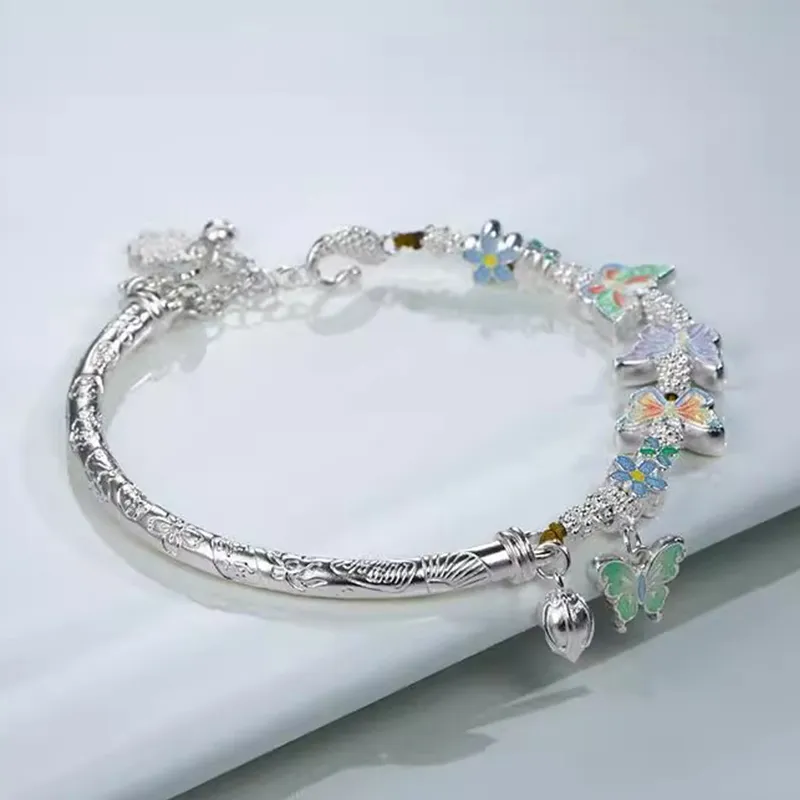 Bear Silversmith 999 Fine Silver Sterling Silver Bangle Women's-4
