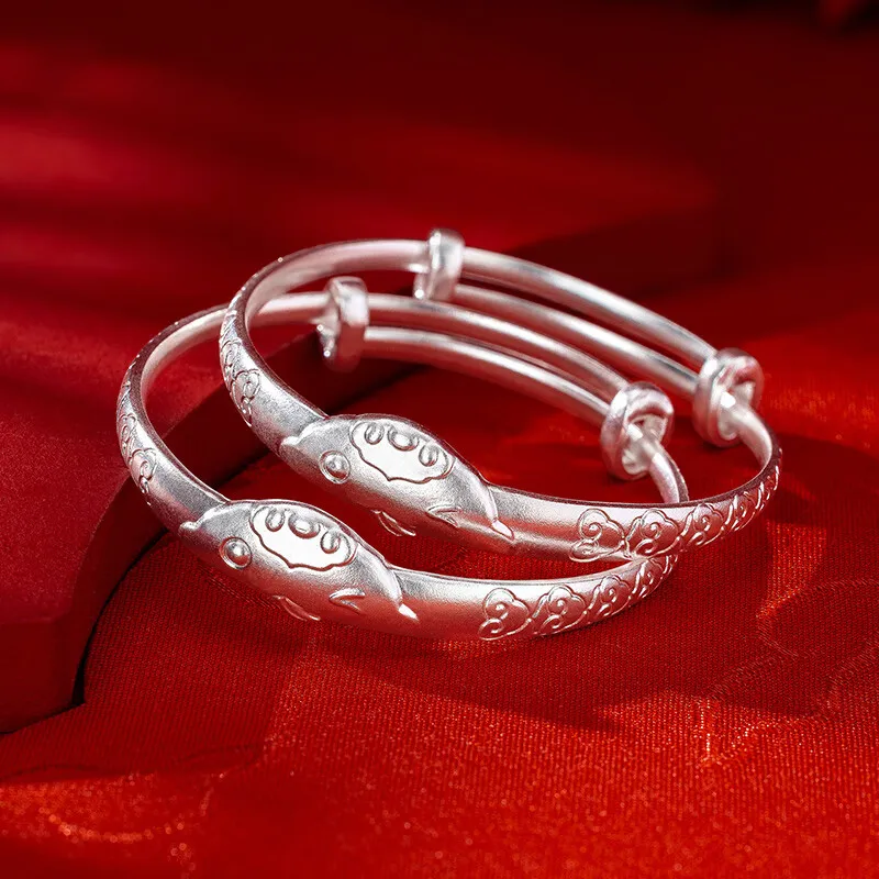 Bear Silversmith 999 Fine Silver Sterling Silver Bangle Kids'-3