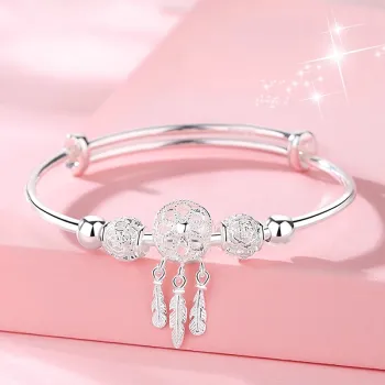 Bear Silversmith 999 Fine Silver Sterling Silver Bangle Women's