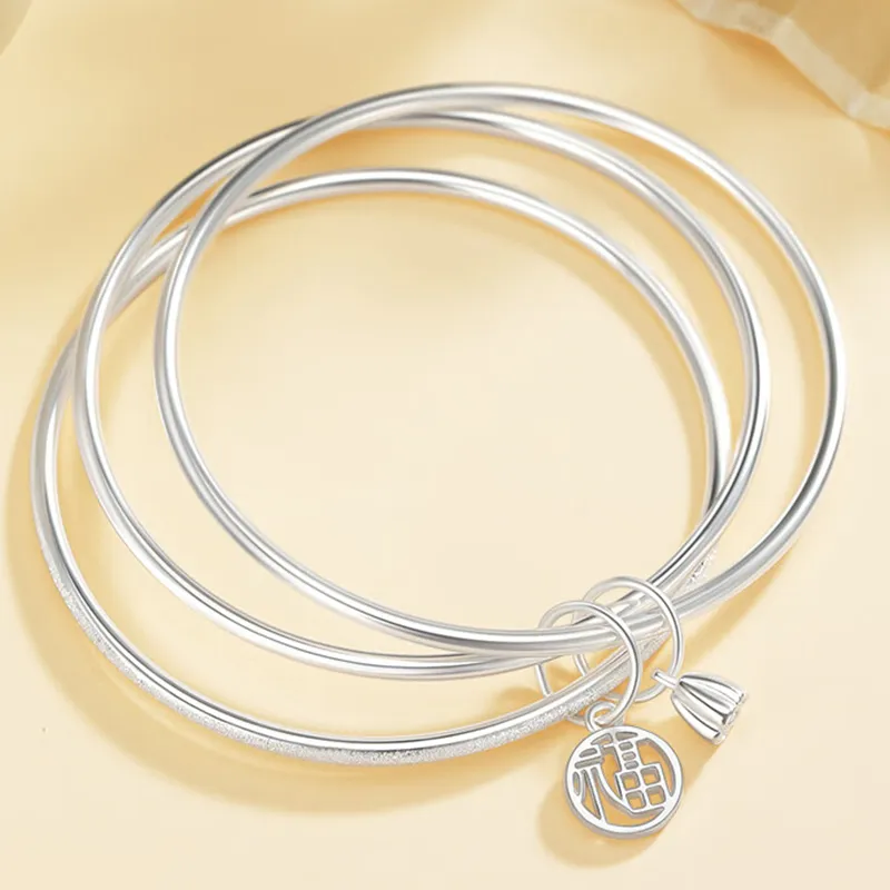 Bear Silversmith 999 Fine Silver Sterling Silver Bangle Women's-0