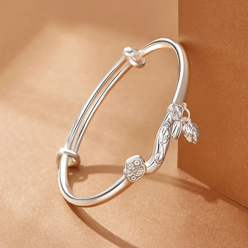Bear Silversmith 999 Fine Silver Sterling Silver Bangle Women's-0