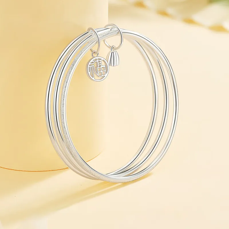 Bear Silversmith 999 Fine Silver Sterling Silver Bangle Women's-1