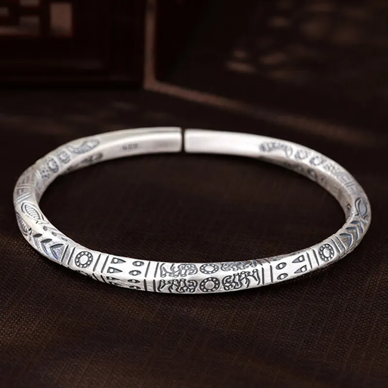 Bear Silversmith 999 Fine Silver Sterling Silver Bangle Unisex-1