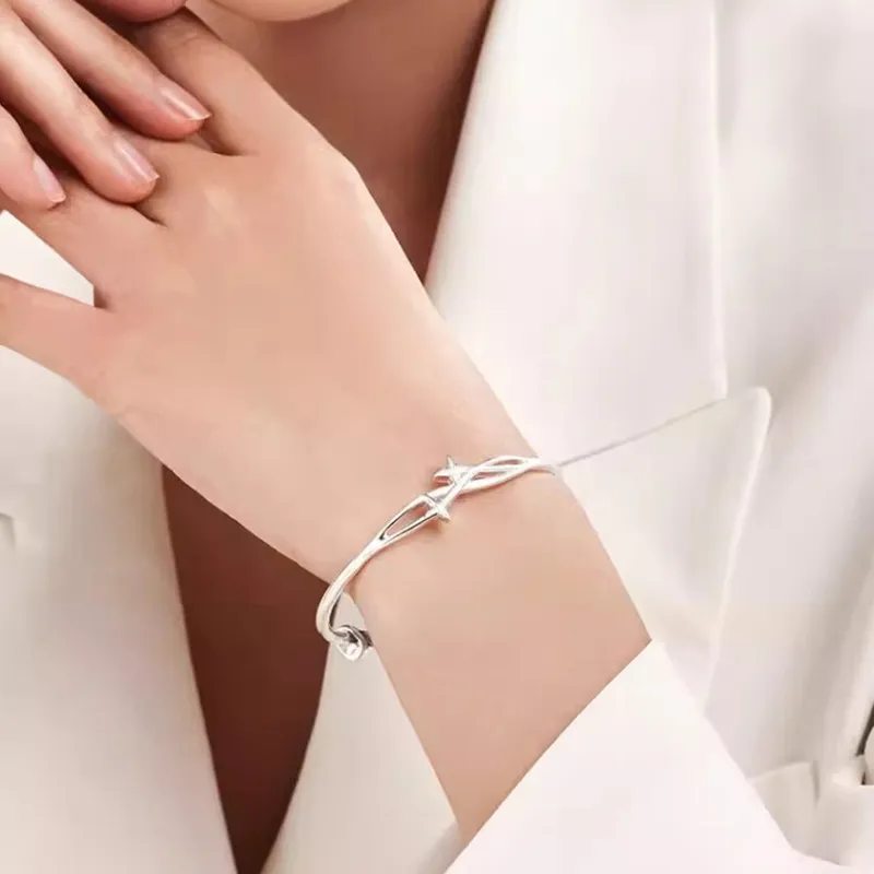 Bear Silversmith 999 Fine Silver Sterling Silver Bangle Women's-4