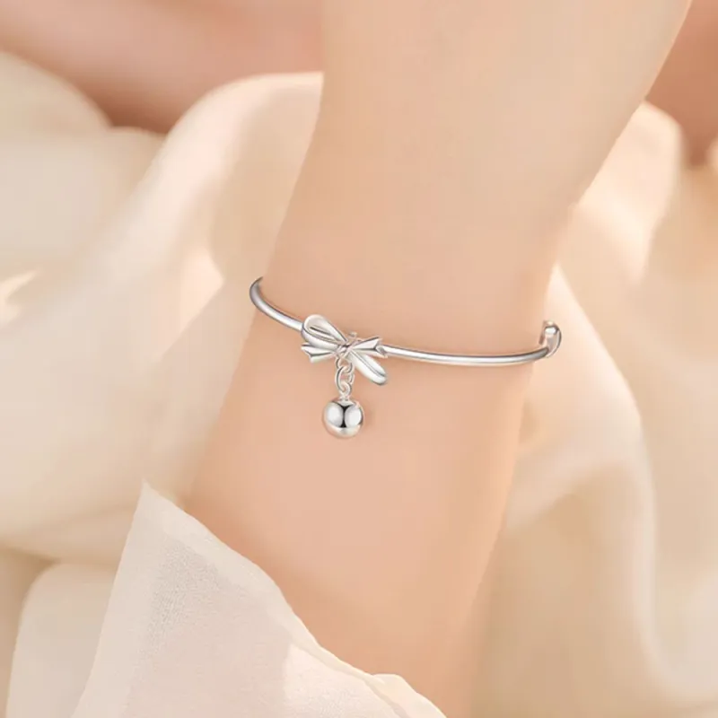 Bear Silversmith 999 Fine Silver Sterling Silver Bangle Women's-4