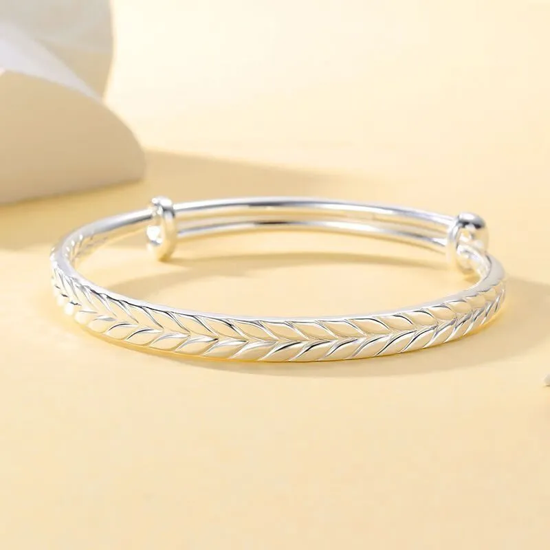 Bear Silversmith 999 Fine Silver Sterling Silver Bangle Women's-3