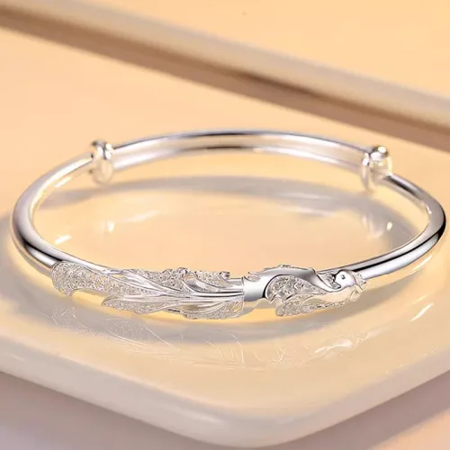 Bear Silversmith 999 Fine Silver Sterling Silver Bangle Women's