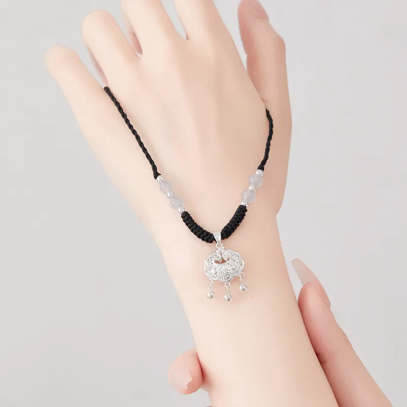 Bear Silversmith Agate Sterling Silver Necklace Women's-5