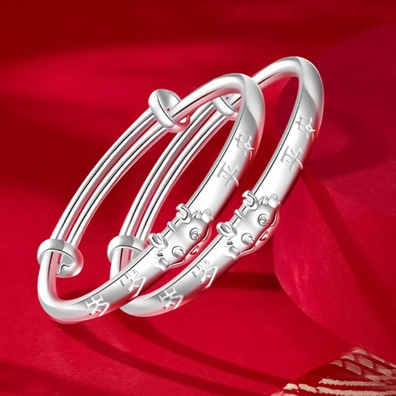 Bear Silversmith 999 Fine Silver Sterling Silver Bangle Kids'-2