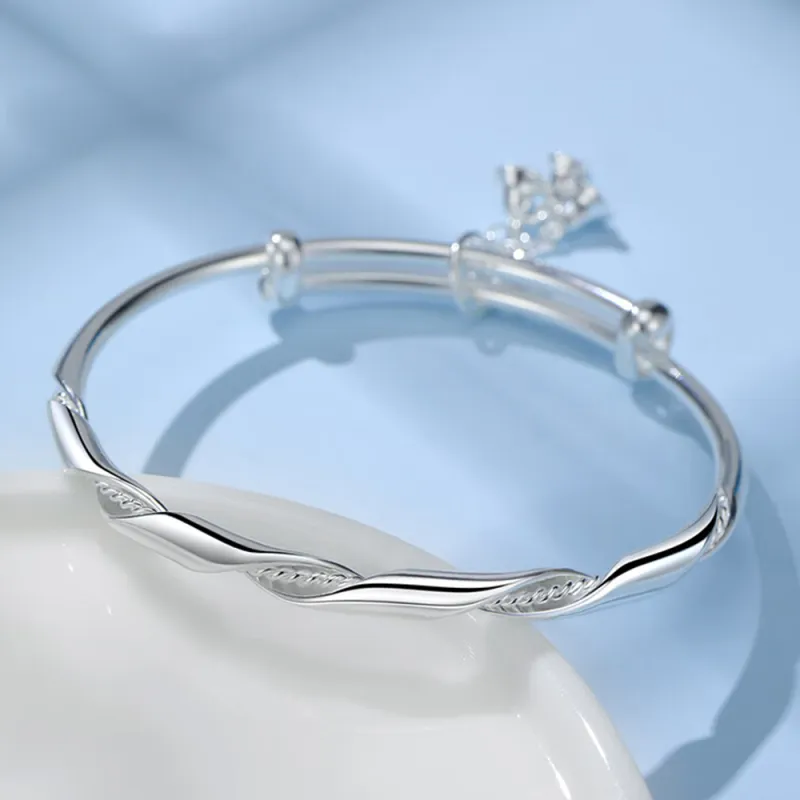Bear Silversmith 999 Fine Silver Sterling Silver Bangle Women's-3