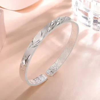 Bear Silversmith 999 Fine Silver Sterling Silver Bangle Women's