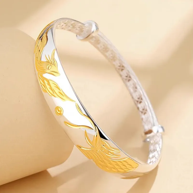 Bear Silversmith 999 Fine Silver Sterling Silver Bangle Women's-3