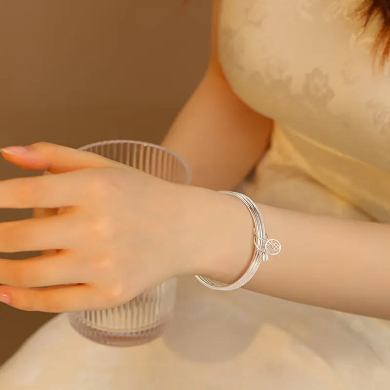 Bear Silversmith 999 Fine Silver Sterling Silver Bangle Women's-2