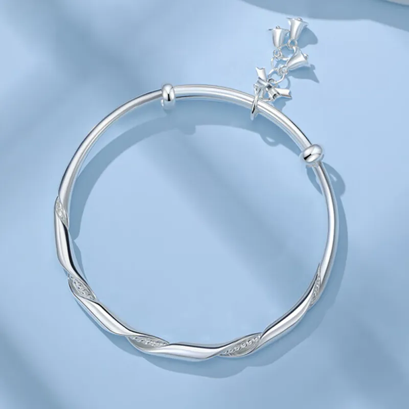 Bear Silversmith 999 Fine Silver Sterling Silver Bangle Women's-2