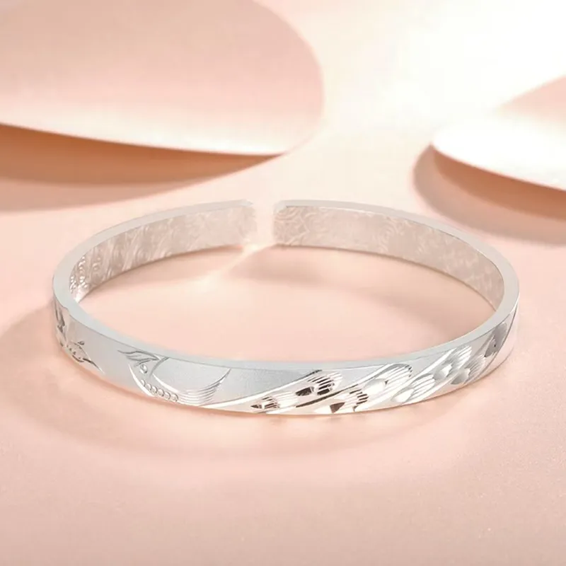 Bear Silversmith 999 Fine Silver Sterling Silver Bangle Women's-1