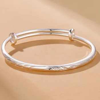 Bear Silversmith 999 Fine Silver Sterling Silver Bangle Women's