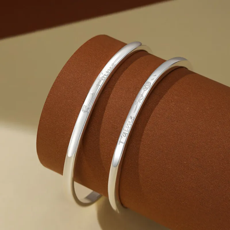 Bear Silversmith 999 Fine Silver Sterling Silver Bangle Unisex-2