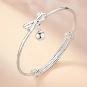 Bear Silversmith 999 Fine Silver Sterling Silver Bangle Women's