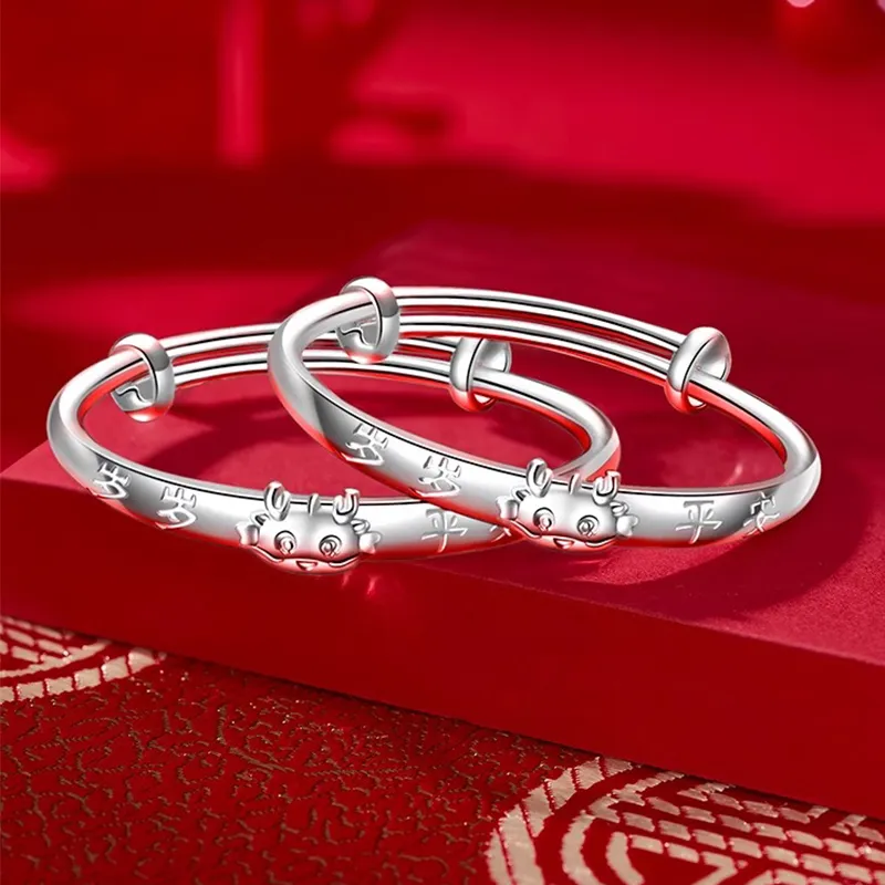 Bear Silversmith 999 Fine Silver Sterling Silver Bangle Kids'-1