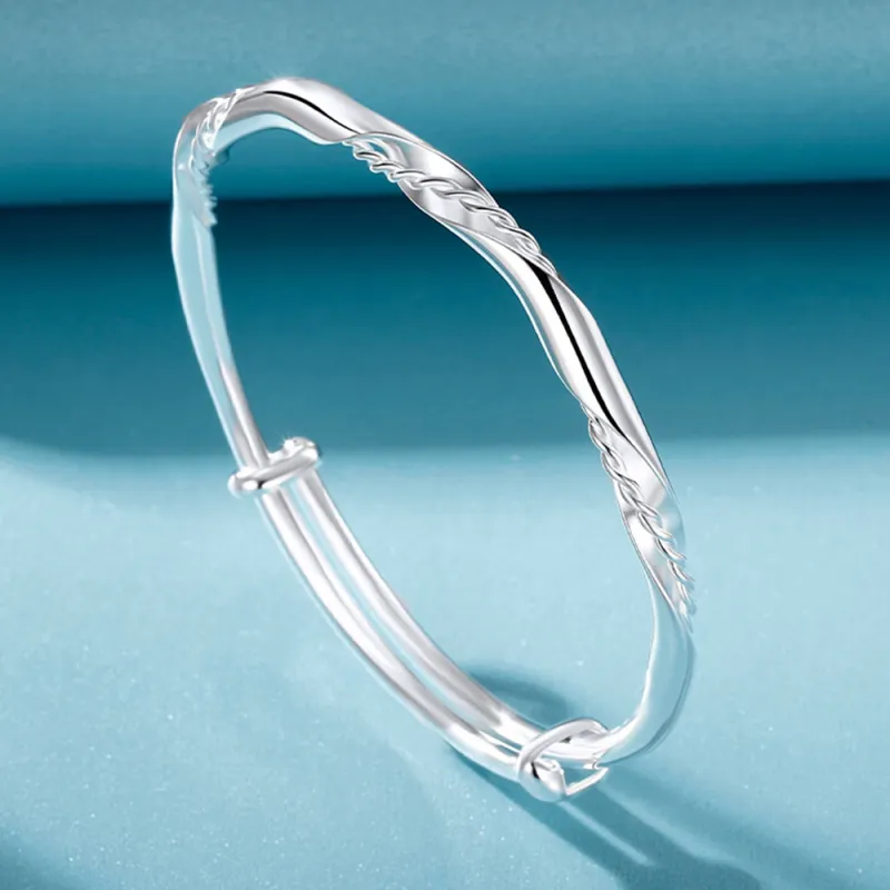 Bear Silversmith 999 Fine Silver Sterling Silver Bangle Women's-3