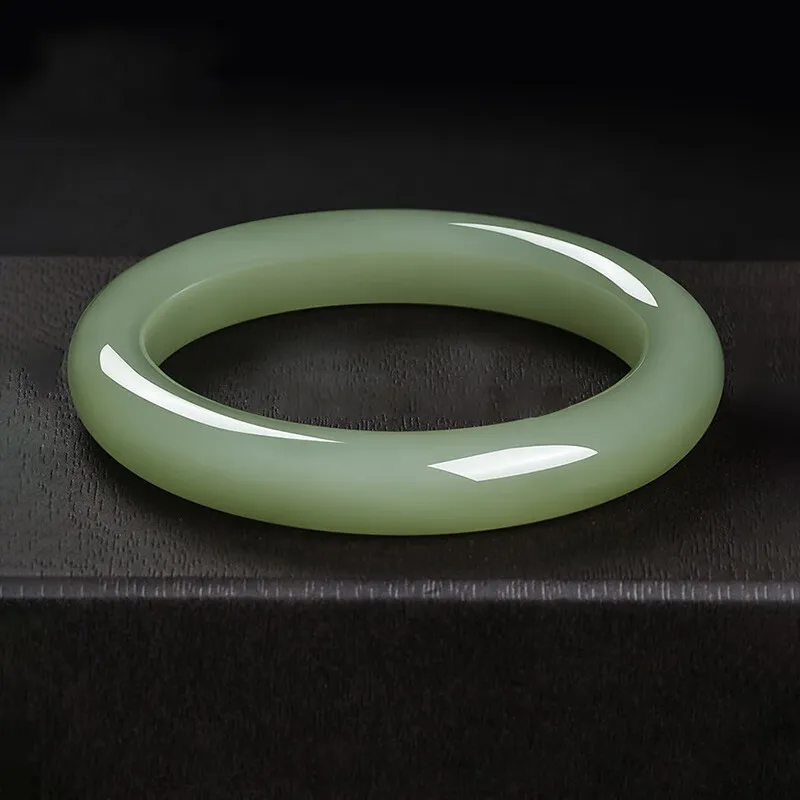 Bear Silversmith Hetian Jade Bangles White Jade/Pale Greenish White Jade Women's-2