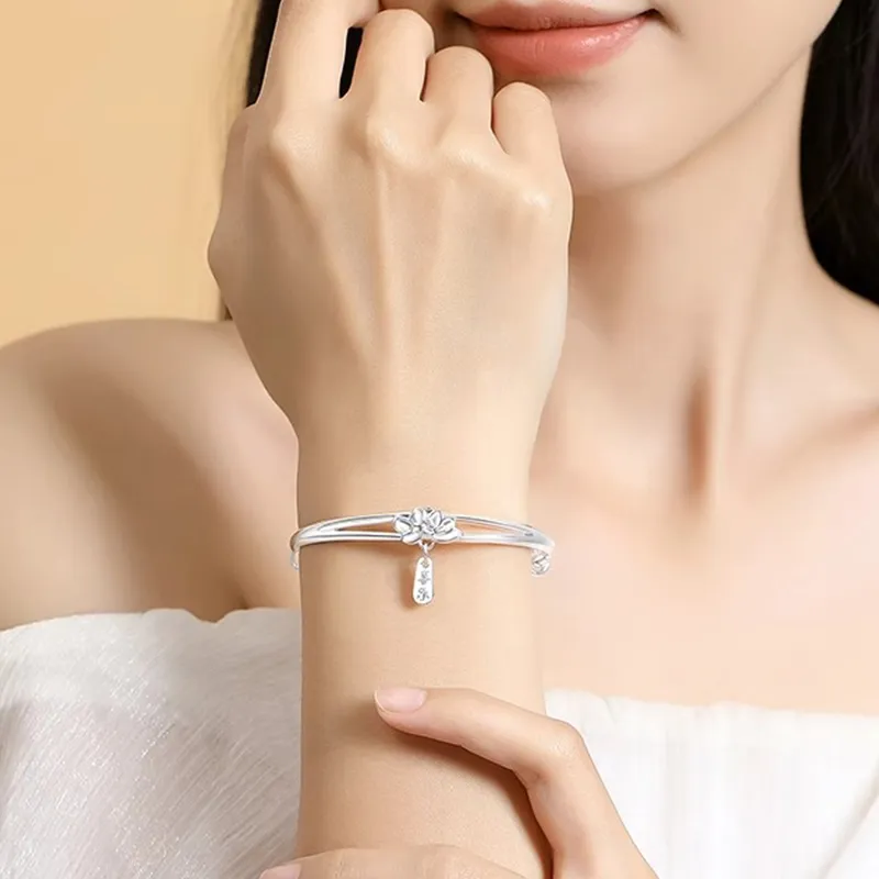 Bear Silversmith 999 Fine Silver Sterling Silver Bangle Women's-4