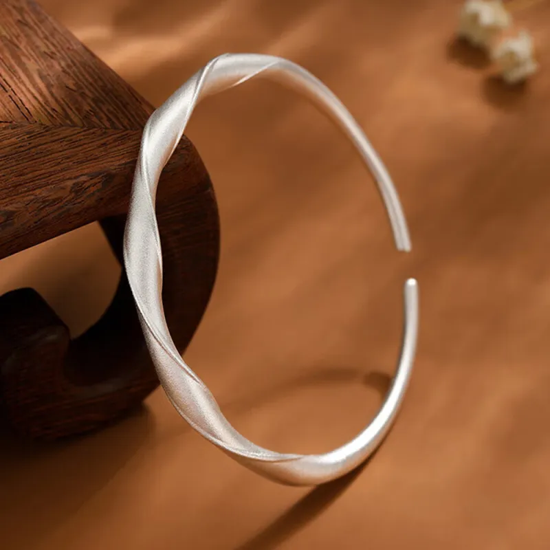 Bear Silversmith 999 Fine Silver Sterling Silver Bangle Women's-1