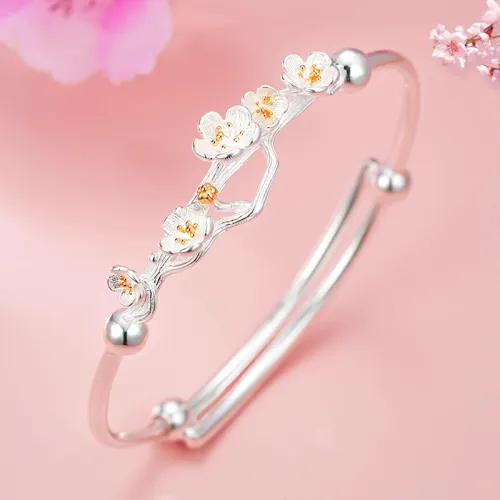 Bear Silversmith 999 Fine Silver Sterling Silver Bangle Women's