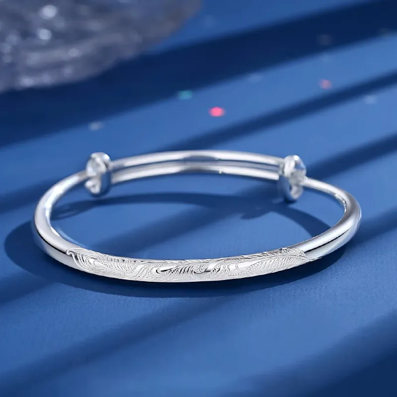 Bear Silversmith 999 Fine Silver Sterling Silver Bangle Women's-1