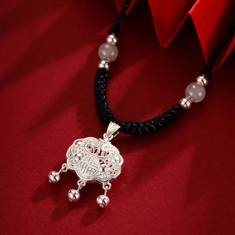 Bear Silversmith Chalcedony Sterling Silver Necklace Women's-2