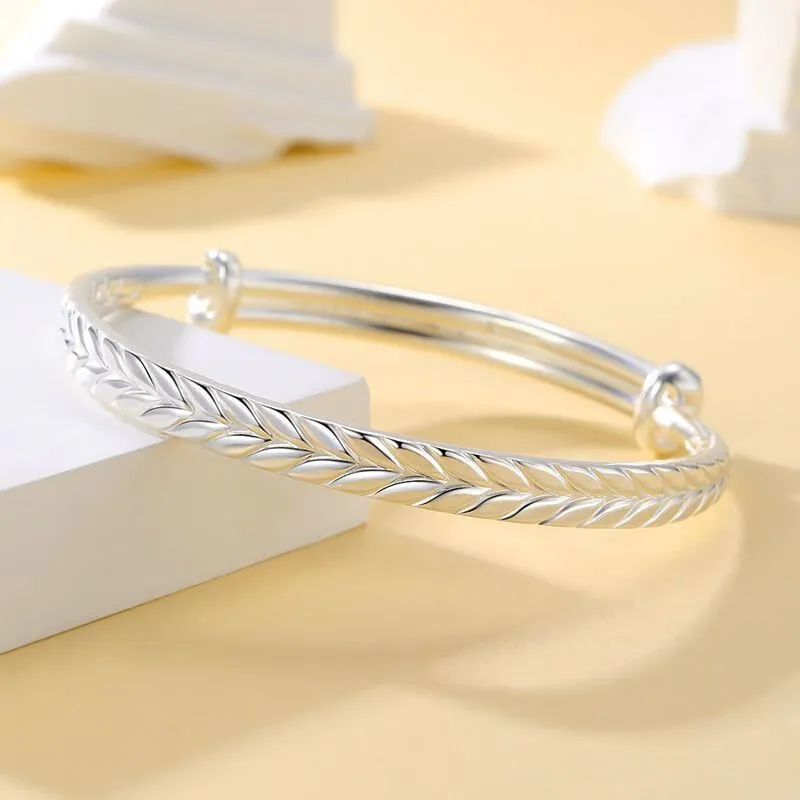 Bear Silversmith 999 Fine Silver Sterling Silver Bangle Women's-4