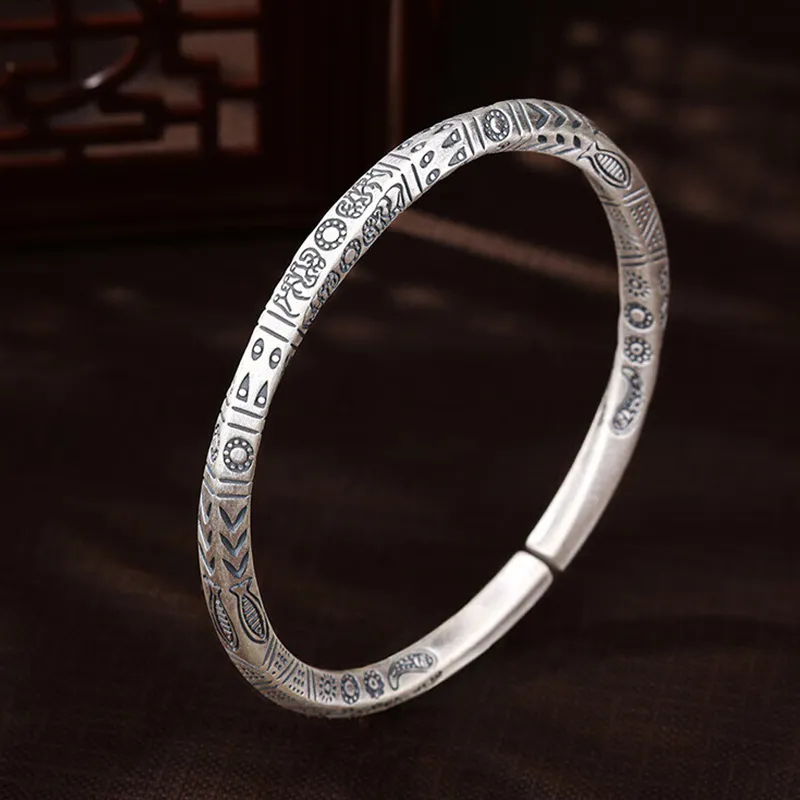 Bear Silversmith 999 Fine Silver Sterling Silver Bangle Unisex-0