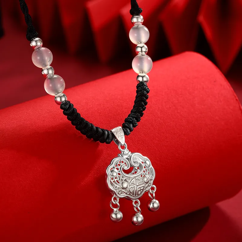 Bear Silversmith Agate Sterling Silver Necklace Women's-1