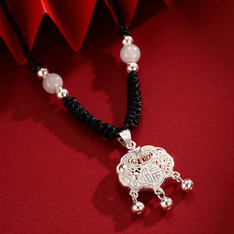 Bear Silversmith Chalcedony Sterling Silver Necklace Women's-3