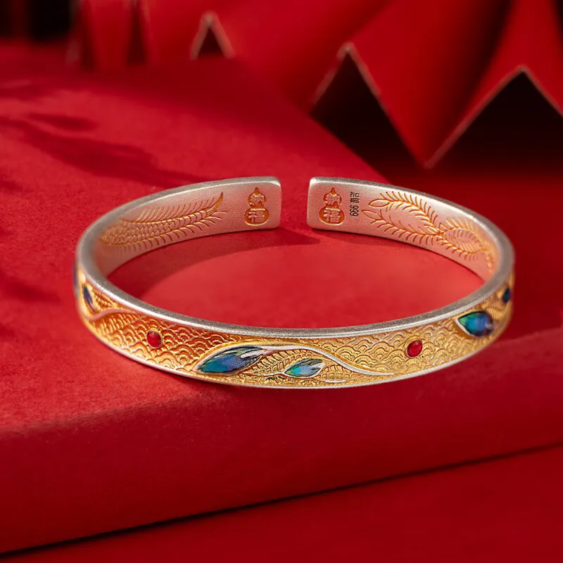 Bear Silversmith 999 Fine Silver Sterling Silver Bangle Women's-0