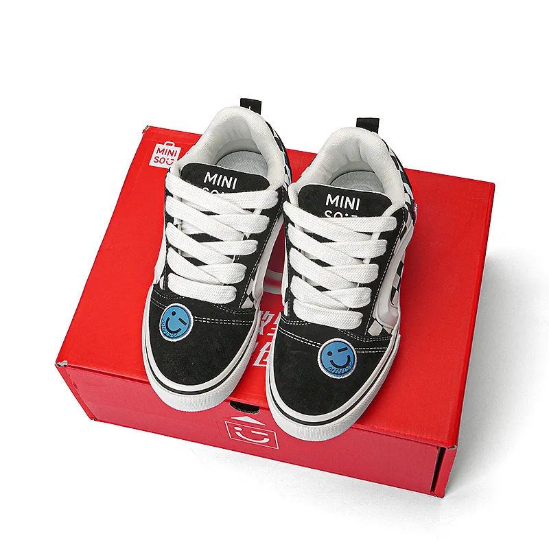 MINISO Dream M Series Skateboard Shoes Unisex Classic Black White-7