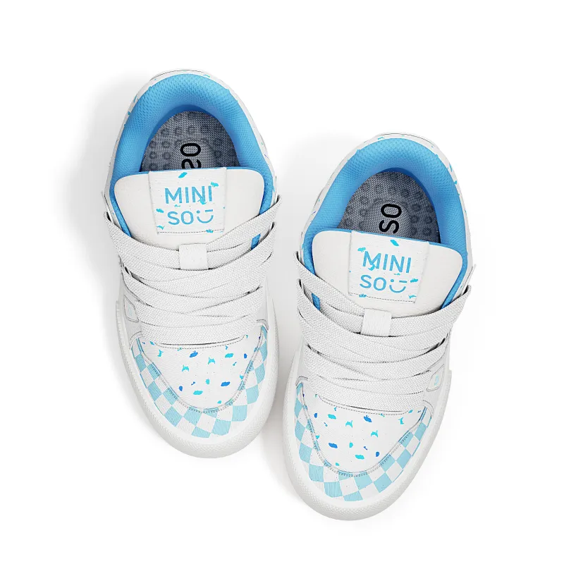 MINISO Skateboard Shoes Unisex Cheeses Blue-2