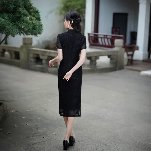 ENEESSI SS25 Cheongsam Women's Black