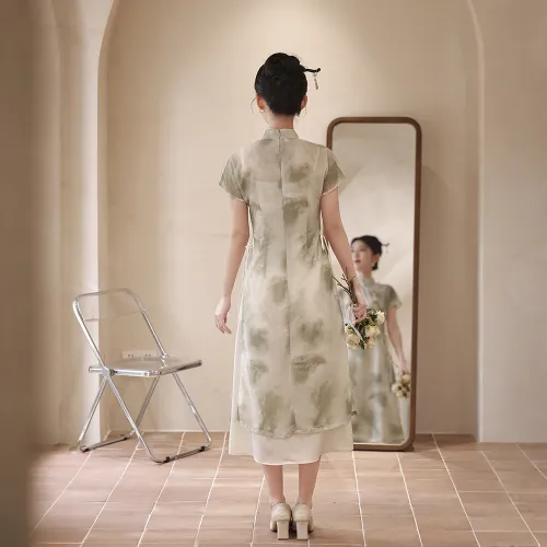 ENEESSI Cheongsam Women's Apricot