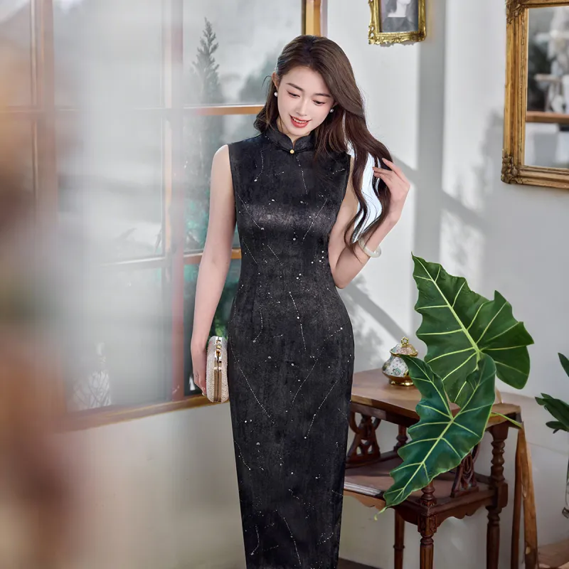 ENEESSI Spring Summer Release Cheongsam Women's Black-3