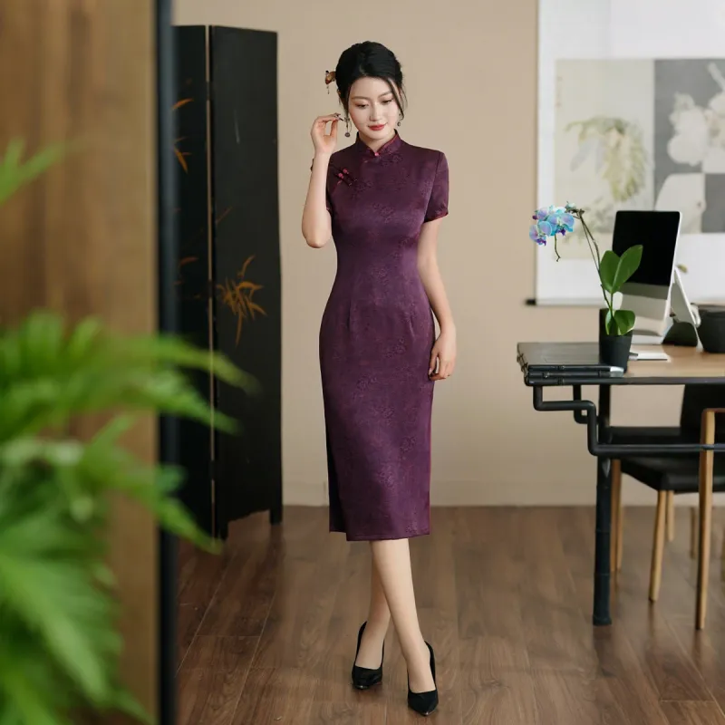 ENEESSI Spring Summer Release Cheongsam Women's Fuchsia-1