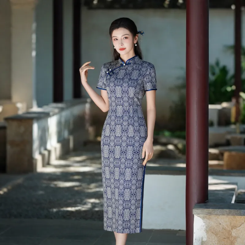 ENEESSI Cheongsams Women's Blue-6