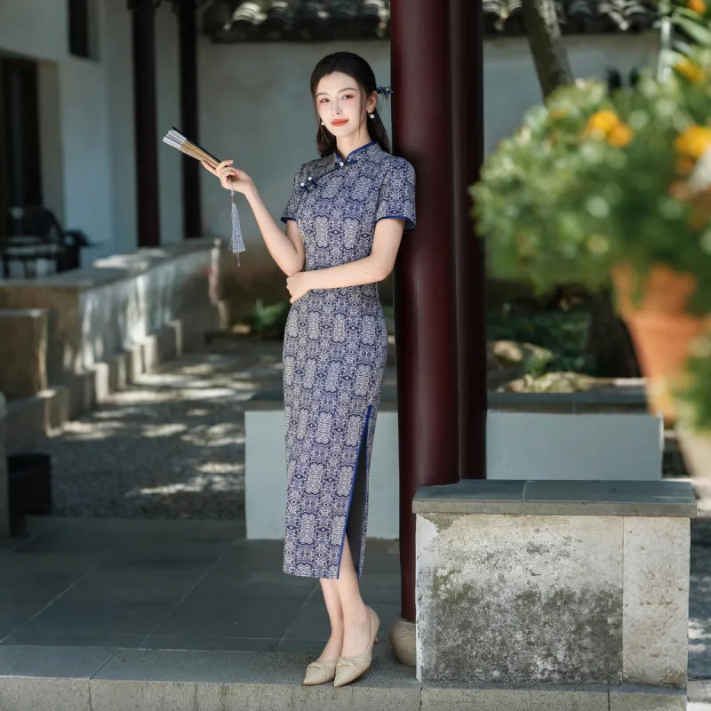 ENEESSI Cheongsams Women's Blue-3