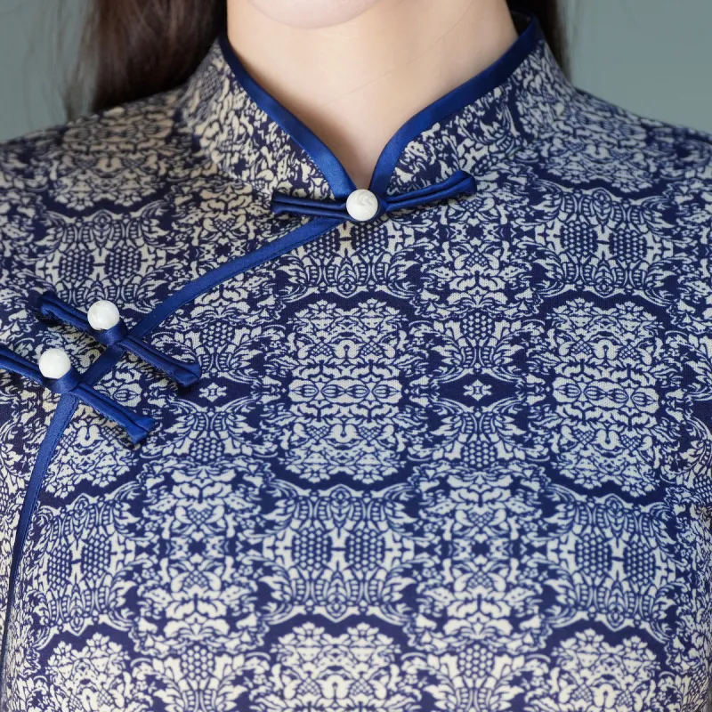 ENEESSI Cheongsams Women's Blue-4