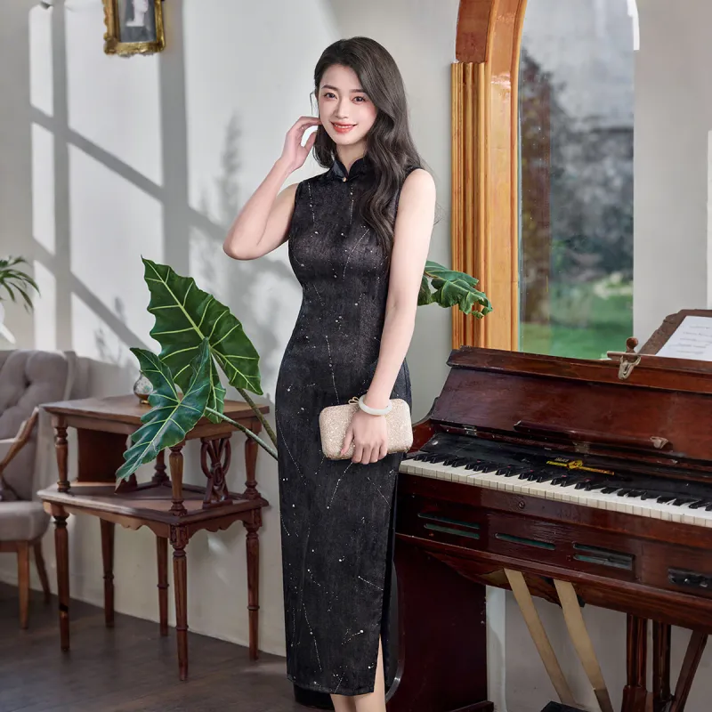 ENEESSI Spring Summer Release Cheongsam Women's Black-2