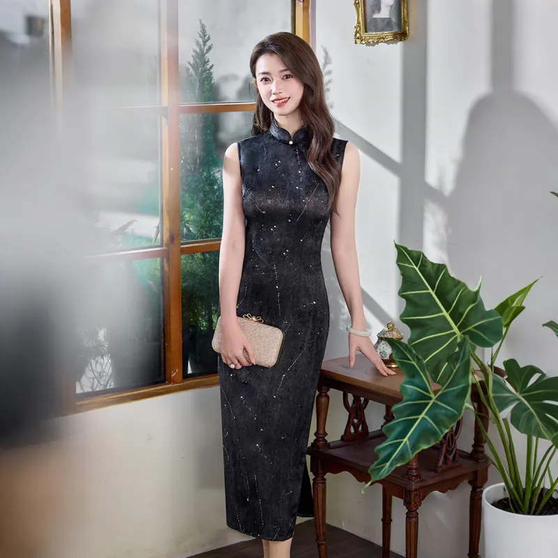 ENEESSI Spring Summer Release Cheongsam Women's Black-1