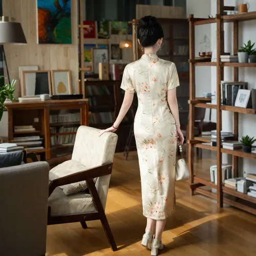 ENEESSI Cheongsam Women's Apricot